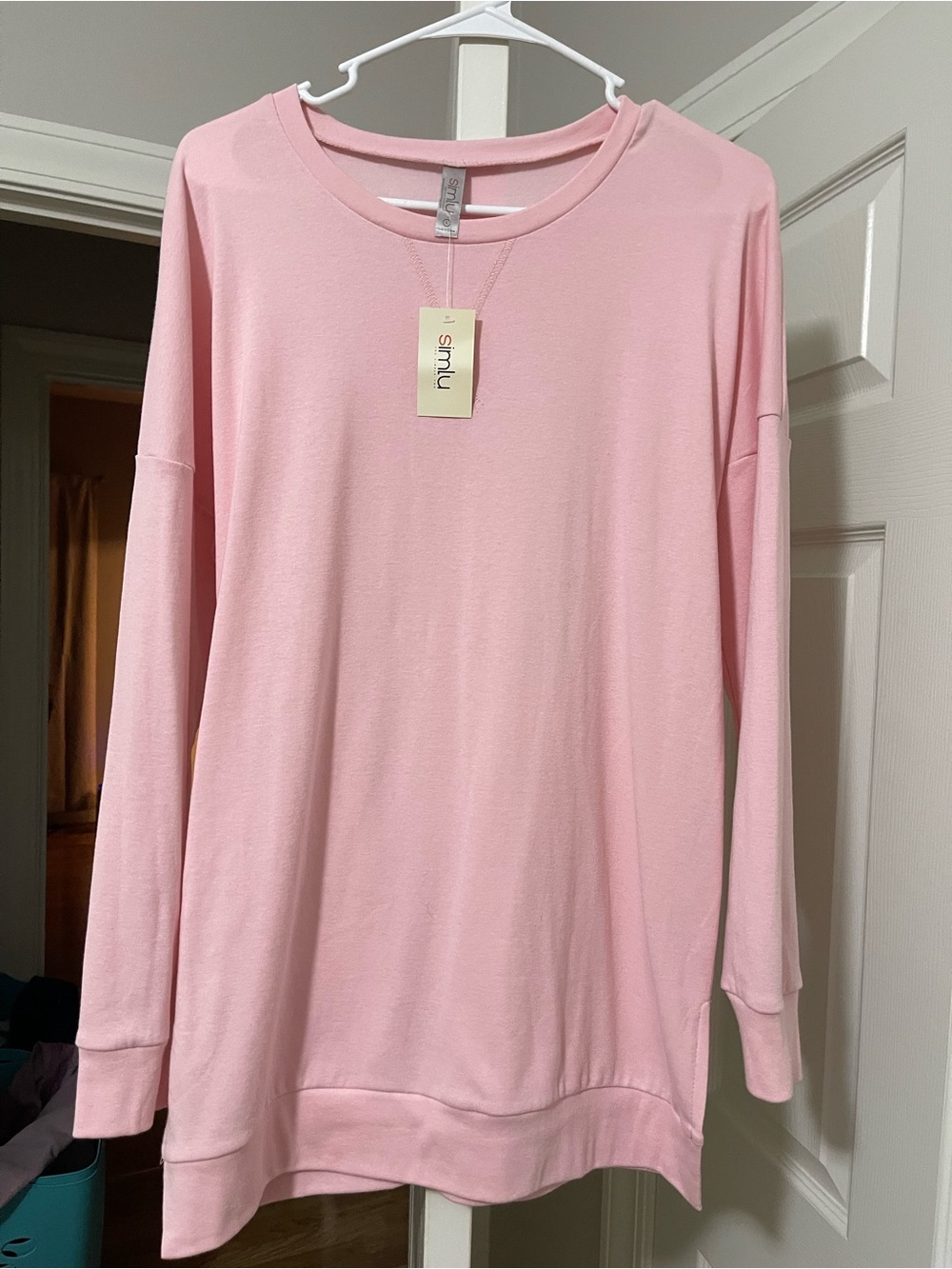 Women's Long Sleeve Pink Pullover Top